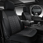 CAR PASS Neoprene Waterproof Seat Covers Two Front, Wetsuit Car Seat Covers 2pcs Universal Fit for Vans, Truck, SUV, 3D Tyre 