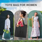 BeeGreen Reusable Grocery Bags Heavy Duty Extra Large 6 Pack Foldable Tote Bag - Cloth Grocery Bags Machine Washable Polyester Fabrics Bulk Shopping Bag - Reusable Gifts for Women (Green Black)
