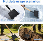 Wooden Handle Ice Scraper&Chopper for Driveway Sidewalk, Heavy Duty Ice Chipper, Ice Breaker Tool, Ice Shovel&Chisel&Spud, Floor Scraper for Ice Removal(56In)