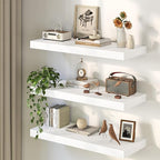 White Floating Shelves 48Inch Long, 12 Inch Deep Floating Shelves for Wall, 48 x 12 Large Floating Shelf for Fireplace Mantel
