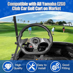 NOKINS Golf Cart Steering Wheel, Universal for EZGO TXT/RXV/Club Car DS/Precedent/Yamaha Fit Most Golf Cart (D Shape Carbon Fiber)