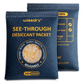wisedry 2 x 500 Gram See-Through Silica Gel Desiccant Packets, Large Capacity Moisture Absorbers Bags, Color-Indicating Desic