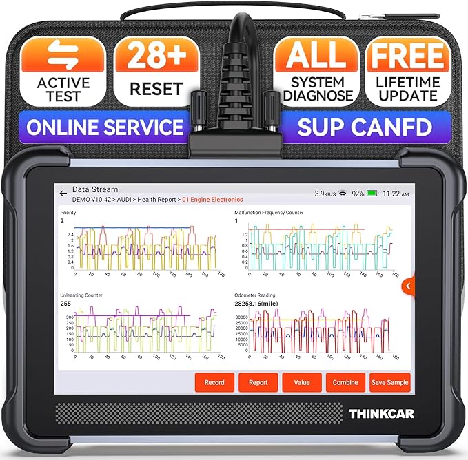 THINKCAR Bidirectional Scan Tool, Thinkscan 672 All System OBD2 Scanner Diagnostic Tool, 28 Reset,Scanner for Car with Active