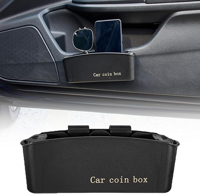 Multifunctional Car Coin Holder Car Door Slot Organizer Storage Box Universal Car Side Pocket Organizer