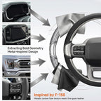West Llama Car Steering Wheel Cover for Ford F-150(1997-2026), F-250(1997-2026), F-350, 15.5-16 inches, Black + Silver
