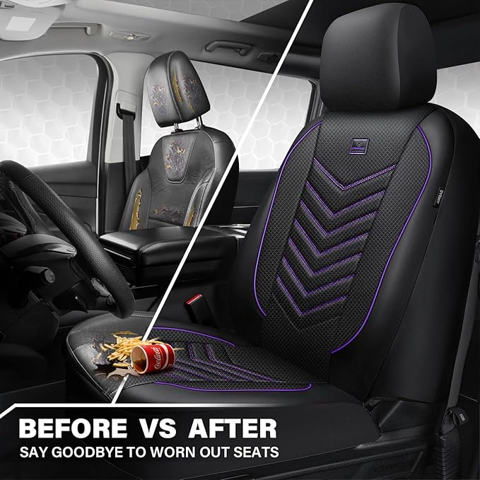 CAR PASS 3D Foam Mesh Leather Car Seat Covers Front Seats, Breathable Front Seat Cover for Cars, Comfortable Universal Fit fo