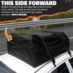 Mockins 16 Cu.Ft. Rooftop Cargo Carrier | 45"x34"x18" Roof Bag for Car Without Rack | Durable Car Topper Luggage Carrier Waterproof Cargo Bag | Weatherproof Vehicle Soft Shell Carriers & Accessories