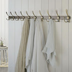 Dseap Coat Rack Wall Mount - 38” Long 10-Tri-Hooks Heavy Duty Coat Hanger Rail Wall Hooks for Hanging Coats Hats Clothing Clo