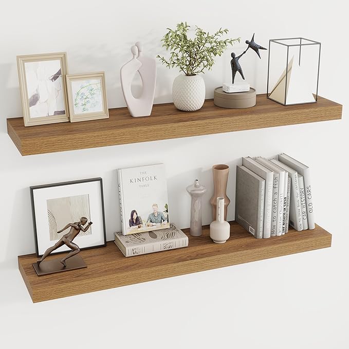Dreamland 40 Inches Floating Shelves for Wall,9.3 Inch Deep Floating Shelves Set of 2, Large Display & Storage Shelf, Wall Sh