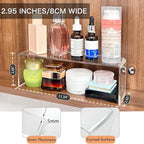 4 Pack Acrylic Medicine Cabinet Organizer, Narrow Bathroom Mirrior Cabinet Storage Shleves, Clear Acrylic Storage Racks for V