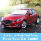 TINGLU Sun Shade for Mazda 3 Mazda3 2014-2018 Accessories Windshield Sun Shade Window Shade UV Rays Protection Sun Visor Cover with Steering Wheel Sunshade Storage Bag