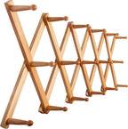 SKOLOO Hat Rack for Wall with 17 Hooks, Solid Wooden, Modern, Expandable Coat Rack Wall Mount for Coats, Hats, Bags, Baseball