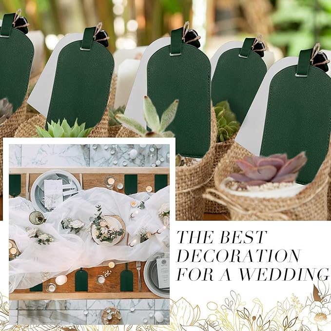 Amylove 48 Sets Leather Luggage Tags Bulk Wedding Favors Luggage Tags for Guests Bridal Gifts Wedding Bridal Shower Gift PU L