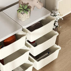 Qaba 3 Tier Kids Storage Unit, Toy Organizers and Storage with 9 Drawer Chest for Kids Bedroom Nursery Kindergarten Living Ro