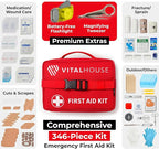 346-Piece First Aid Kit with Tourniquet & Steri-Strips – Physician-Designed Emergency & Trauma Supplies, Waterproof Survival 