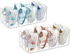 HBlife Clear Acrylic Kids Shoe Rack for Closet Organizers and Storage, Small Shoe Rack 4 Sections Toddler Baby Shoe Storage O