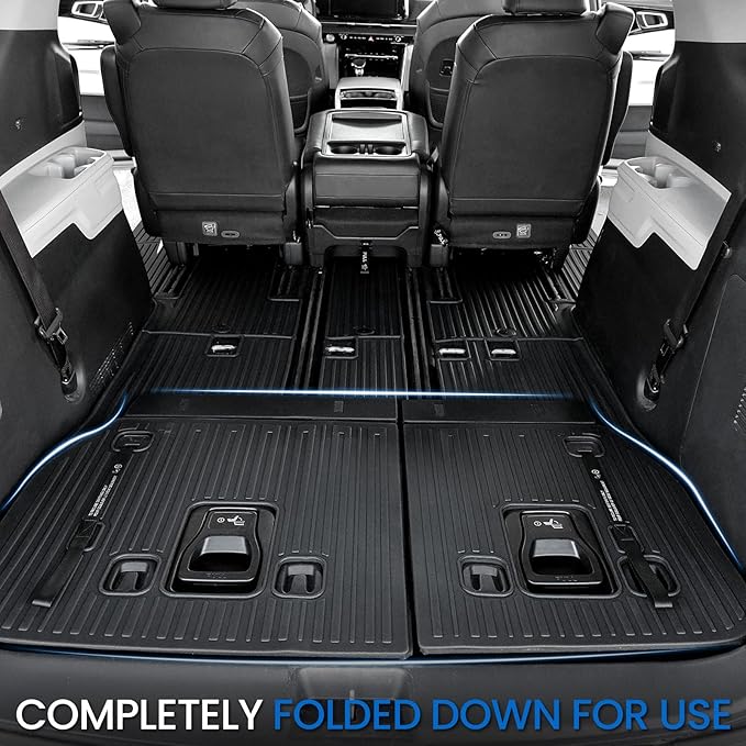 Backrest Mats for 2022-2025 2026 Kia Carnival Fold-in-Floor Use, All Weather TPE 3rd Row Seat Back Covers Trunk Area Accessories (Backrest Mat for 3rd-Row)