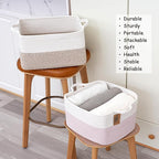 COMFY-HOMI 3-Pack Cotton Rope Woven Basket with Handles for Shelves, Books, Toys, Cloth Storage|Towel Storage|Nursery Baby Ba