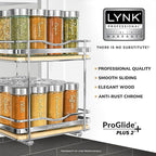 LYNK PROFESSIONAL® Élite™ Pull Out Spice Organization for Cabinets - 8-3/8 inch Wide – Spice Rack for Inside Cabinets – Wood/