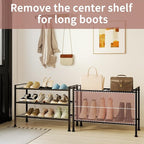 3-Tier Adjustable Shoe Rack, 26.5-Inch Wide Metal Storage Organizer for Closet Entryway, Heavy-Duty Stand for Shoes, Books, o