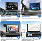 Wireless Apple Carplay Screen for Car 4K Dash Cam, 9" Portable Apple Carplay & Android Auto Car Stereo, with 1080p Backup Cam