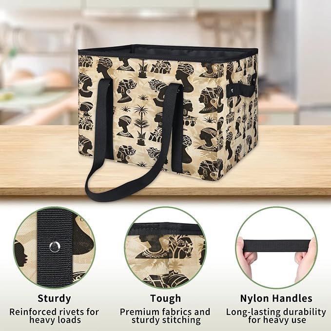 Reusable Grocery Bag, Foldable Large Shopping Tote Bag for Groceries Kitchen Picnic Car Trunk