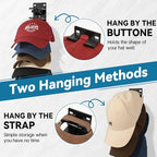 4 Pack Hat Organizer for Baseball Caps, Hat Organizer for Wall Hold up to 36 Hats, Wall-Mounted Hat Display Stand, Hat Rack, 