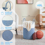 Laundry Basket,Woven Cotton Rope Laundry Hamper,40L for Decor Storage of Dirty Clothes,Toys and Blankets in Bathroom,Baby Roo