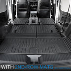 Cargo Mat for Honda Pilot 2026 2025 2024 2023, All Weather TPE Trunk Mat with Backrest Mat Left Storage Tray Mat Car Accessories for Pilot (Cargo Mat with Backrest Mats)