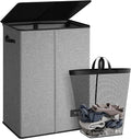 SOLEDI Laundry Hamper with Lid 130L Large & Tall Collapsible Laundry Basket, Clothes Hamper with Bag Removable Easy to Carry,
