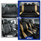 Skechers Memory Foam Seat Covers,Leather Car Seat Covers, Ultimate Comfort & Support Seat CoversFull Sets,Airbag Compatible, 
