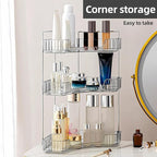YCIA&DONE Corner Bathroom Counter Organizer, Makeup Organizer for Vanity, Skincare Cosmetic Perfume Tray, Corner Countertop S