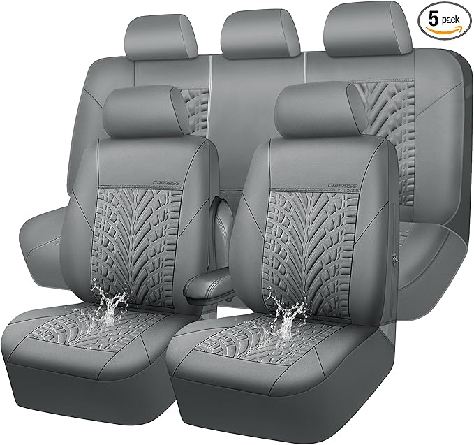 CAR PASS Neoprene Waterproof Seat Covers Full Sets, Wetsuit Car Seat Covers 5 Seats Universal Fit for Vans, Truck, SUV, 3D Ty