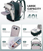 LOVEVOOK Large Travel Backpack for Women, TSA Carry on Backpack for Airplanes, 40L Personal Item Travel Bag for Women fits 17