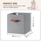 GRANNY SAYS 11 Inch Cube Storage Bins, 6 Pack Foldable Cube Storage Organizer, Fabric Storage Bins with PU Handle, Clothing S