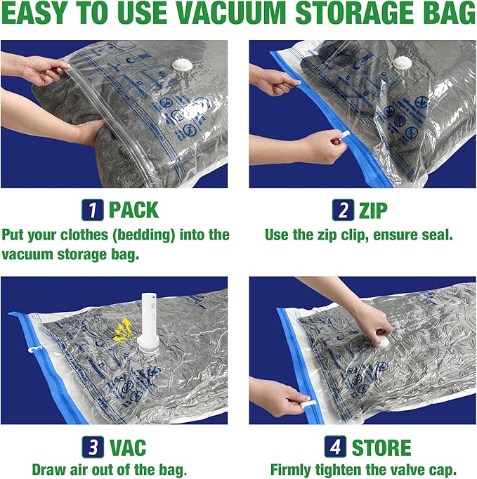 Travel Vacuum Bags with Electric Pump, Vacuum Travel Bags for Luggage and Suitcase, Combo 12 Pack