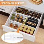 Bamboo Drawer Dividers,17-22" Adjustable Kitchen Drawer Organizer for Clothes,8 Pack Expandable Drawer Organization Separator