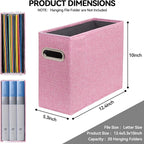 4 Packs Letter Size File Organizer, File Folders Organizer, Fabric Storage Box, Collapsible Paper Organizer with Metal Handle