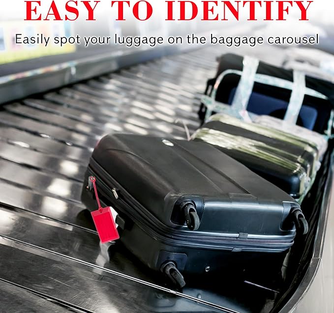 50 Pack Luggage Tags for Suitcases, Airplane Travel Essentials for Flying, International Travel Must Haves, and Luggage Acces