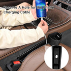2026 Upgraded Car Seat Gap Filler with Holder and Hook, Car Seat Accessories Interior, Car Seat Gap Plug with Storage Slot, Car Organizer Fit Sedan SUV Truck, Black
