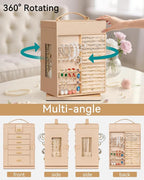 AKOZLIN Jewelry Box 6-Tier Organizer Functional 360° Rotating Jewelry Storage Case for Women Girls Ring Necklace Earring Brac