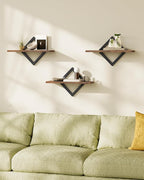 12 inch Deep Floating Shelves and Floating Shelves for Wall Bundle, Wall Mounted Shelves for Living Room, Bedroom, Study, Bat