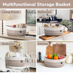 Dog Basket Gift Basket Empty, 13.6"x 10" x 6" Woven Storage Baskets for Organizing, Cotton Rope Baskets for Shelf, Dog Storag