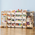 Storage Organizer with Bookshelf and Stuffed Animal Storage - Playroom Organization with Shelves and 12 Bins - Living Room Bo
