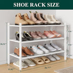 Smiry Bamboo Shoe Rack 3-Tier, Stackable Wooden Shoe Organizer for Entryway & Closet, Free Standing Wood Shoe Storage Shelf f