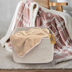 COMFY-HOMI 3Pack Small Woven Cotton Rope Basket for Organizing, Gift Baskets for Handles, Empty Gift Baskets, Medium Rope Bas