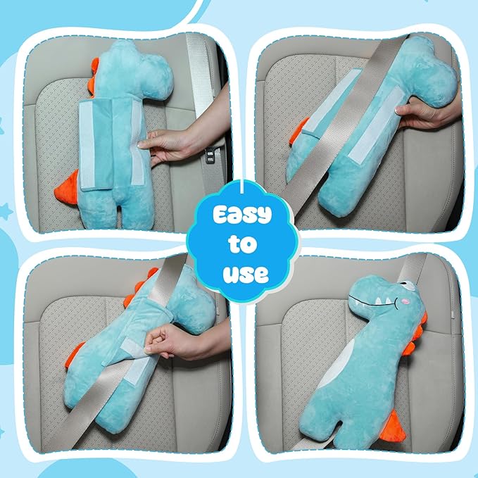 Lenwen 2 Pcs Seat Belt Pillow for Kids Cover for Boys Girls Seatbelt Cushion Pillow for Toddler Car Strap Covers for Travel S