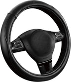 Skechers Memory Foam Steering Wheel Cover,Piping Microfiber Leather Steering Wheel Cover Sporty Universal Fit 14" 1/2-15" Car