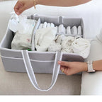 Lily Miles Baby Diaper Caddy - Organizer Tote Bag for Infant Boy or Girl - Baby Shower Basket - Nursery Must Haves - Registry