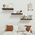 Vivelove Black Floating Shelves for Wall Mounted, 24 inchs x 9.1” Deep x 1.6” Thick Wall Shelves for Bedroom, Living Room, Ba